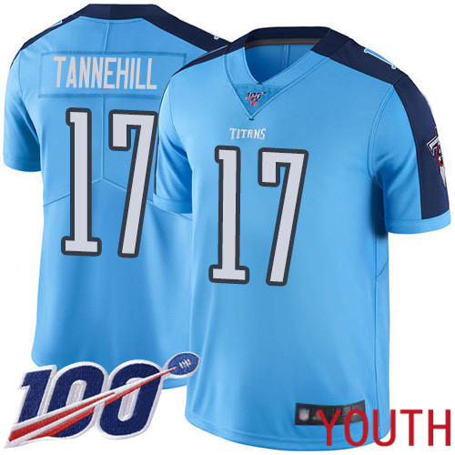 Tennessee Titans Limited Light Blue Youth Ryan Tannehill Jersey NFL Football #17 100th Season Rush Vapor Untouchable->youth nfl jersey->Youth Jersey